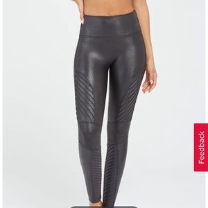 SPANX Faux Leather Moto Leggings - LIKE NEW!!